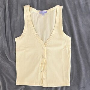 Yellow Ribbed Tank Top